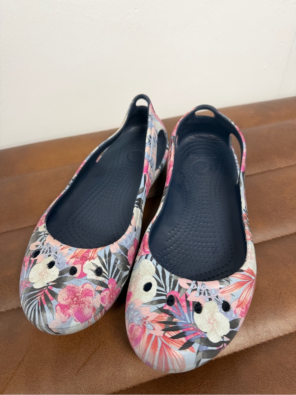 Floral Navy Slip-On Ballet Flats